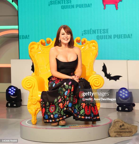 Gabriela Spanic seen during "¡Sientese Quien Pueda!" at Univision Studios on October 24, 2022 in Doral, Florida.