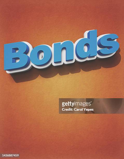 bonds word in 3d letters.brow surface - word of mouth stock pictures, royalty-free photos & images