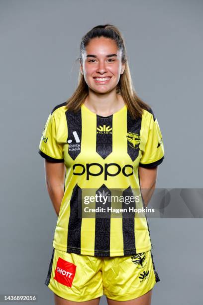 Isabel Gomez poses during the Wellington Phoenix 2022-23 A-League Womens headshots session at NZCIS on October 27, 2022 in Wellington, New Zealand.