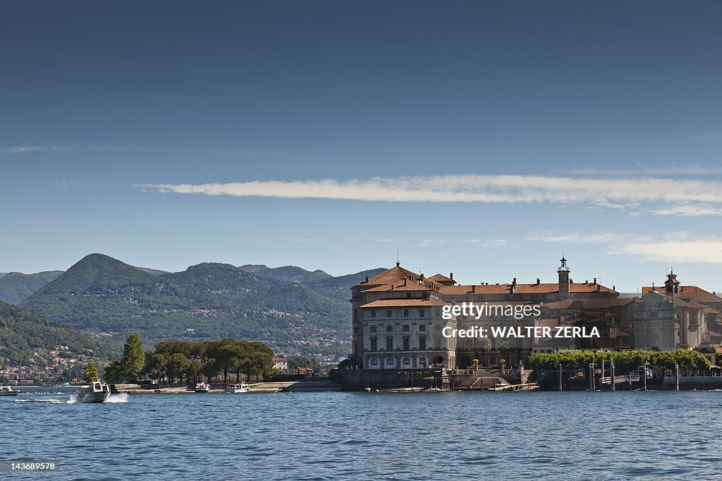 Castle and gardens built on island