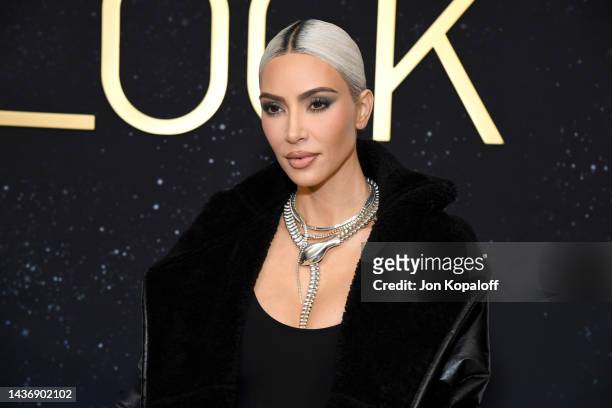 Kim Kardashian attends as Tiffany & Co. Celebrates the launch of the Lock Collection at Sunset Tower Hotel on October 26, 2022 in Los Angeles,...