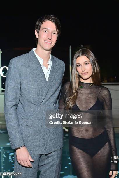 Alexandre Arnault and Hailey Bieber attend as Tiffany & Co. Celebrates the launch of the Lock Collection at Sunset Tower Hotel on October 26, 2022 in...