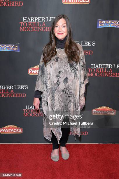 Actor Mary Badham attends the opening night performance of "To Kill A Mockingbird" at Hollywood Pantages Theatre on October 26, 2022 in Hollywood,...