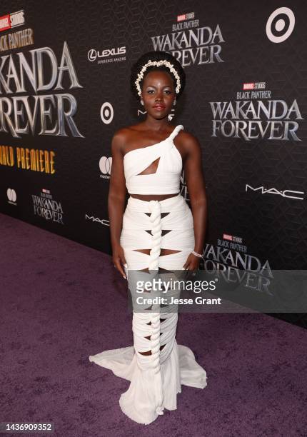 Lupita Nyong'o attends the Black Panther: Wakanda Forever World Premiere at the El Capitan Theatre in Hollywood, California on October 26, 2022.