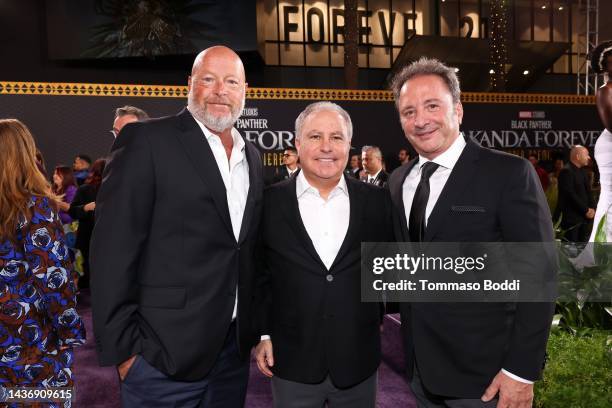 Bob Chapek, Chief Executive Officer of Disney, Alan Bergman, Chairman of Disney Studios Content and Louis D'Esposito, Marvel Studios Co-President...