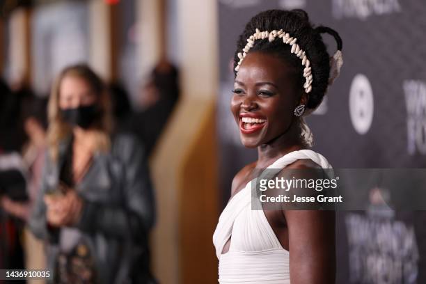 Lupita Nyong'o attends the Black Panther: Wakanda Forever World Premiere at the El Capitan Theatre in Hollywood, California on October 26, 2022.