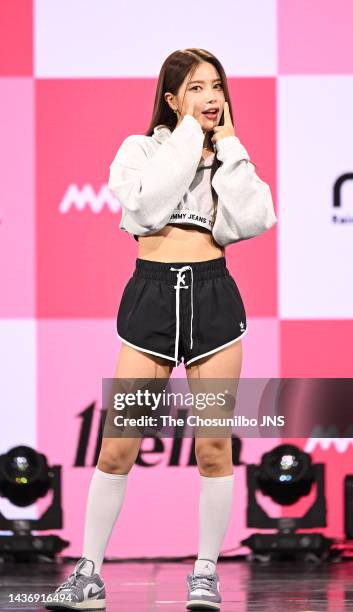 Solar of MAMAMOO during Twelfth Mini Album 'MIC ON' Release Showcase at Yes24 Live Hall on October 11, 2022 in Seoul, South Korea.