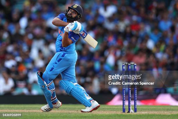 Rohit Sharma of India bats during the ICC Men's T20 World Cup match between India and Netherlands at Sydney Cricket Ground on October 27, 2022 in...