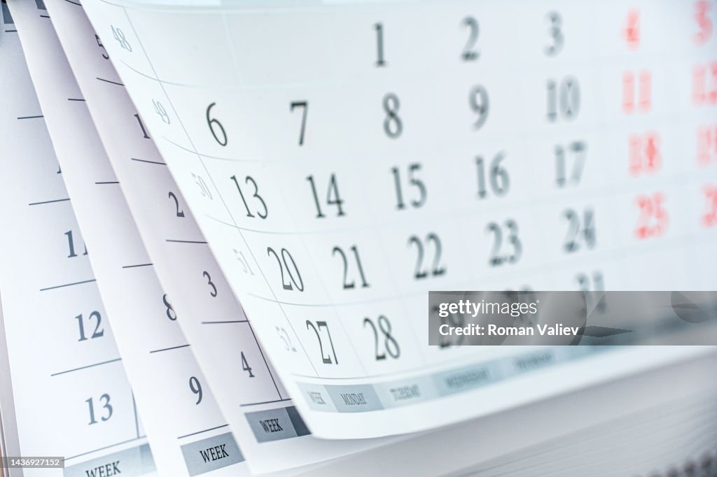 Calendar close up