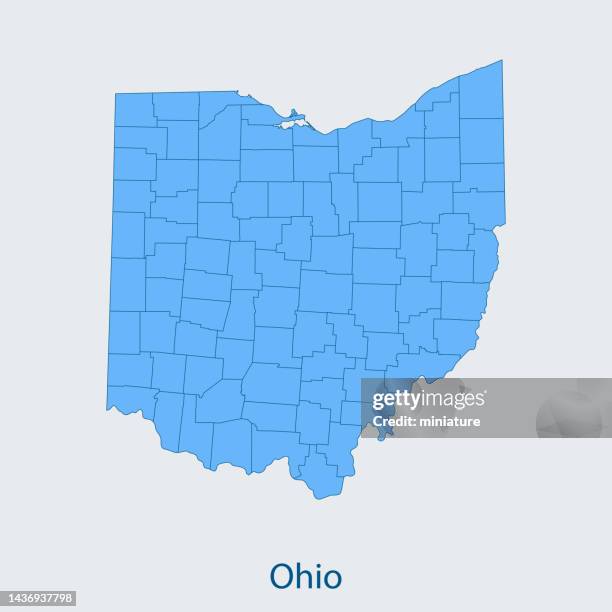 ohio map - ohio stock illustrations