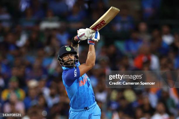 Virat Kohli of India bats during the ICC Men's T20 World Cup match between India and Netherlands at Sydney Cricket Ground on October 27, 2022 in...