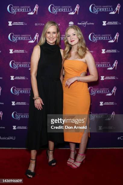 Melissa Doyle and Natalia Grace Dunlop attend opening night of Rodgers + Hammerstein's Cinderella at Lyric Theatre, Star City on October 27, 2022 in...