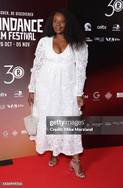 Mimi M. Khayisa attends the "Corner Office" International Premiere Opening Gala during the 30th Raindance Film Festival at The Waldorf Hilton Hotel...