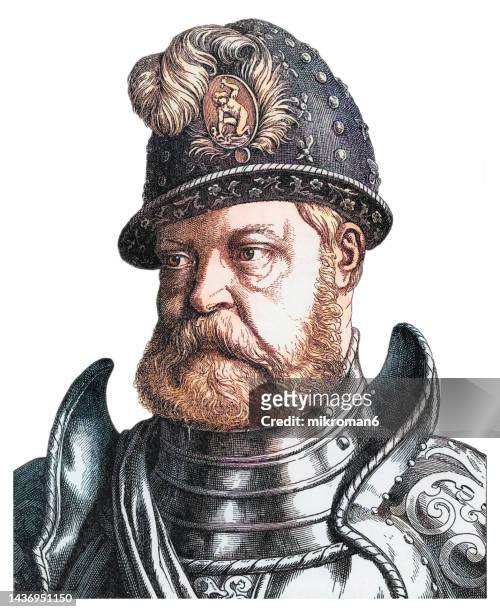 portrait of joachim ii hector, elector of brandenburg - prince-elector of the margraviate of brandenburg (1535–1571), the sixth member of the house of hohenzollern - prince joachim of prussia stock-fotos und bilder