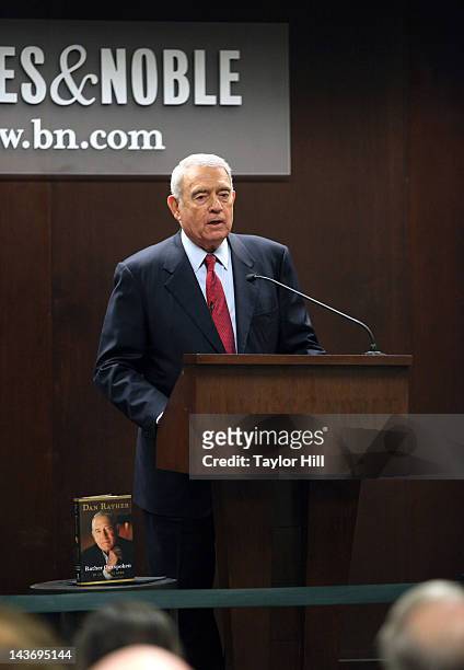 Retired anchor Dan Rather promotes "Rather Outspoken: My Life In The News" at Barnes & Noble 82nd Street on May 2, 2012 in New York City.