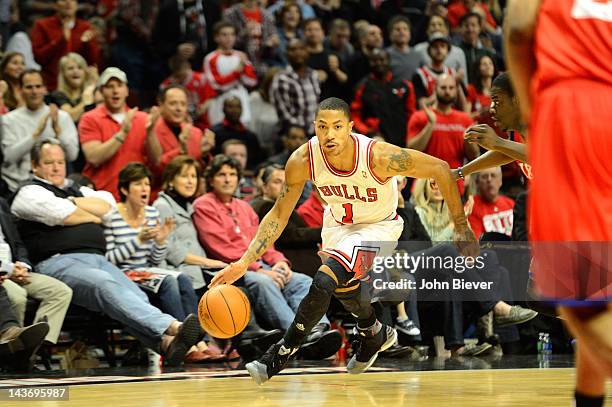 Playoffs: Chicago Bulls Derrick Rose in action vs Philadelphia 76ers at United Center. Game 1. Chicago, IL 4/28/2012 CREDIT: John Biever