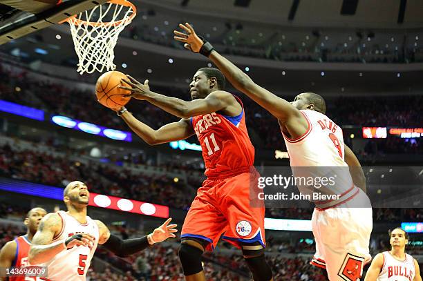 Playoffs: Philadelphia 76ers Jrue Holiday in action vs Chicago Bulls at United Center. Game 1. Chicago, IL 4/28/2012 CREDIT: John Biever