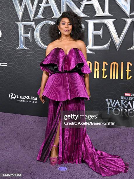 Angela Bassett attends Marvel Studios' "Black Panther 2: Wakanda Forever" Premiere at Dolby Theatre on October 26, 2022 in Hollywood, California.