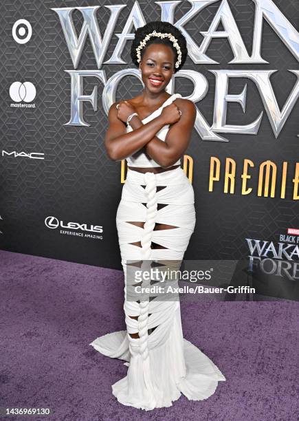 Lupita Nyong'o attends Marvel Studios' "Black Panther 2: Wakanda Forever" Premiere at Dolby Theatre on October 26, 2022 in Hollywood, California.