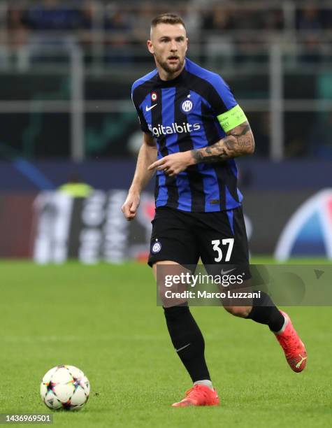 Milan Skriniar of FC Internazionale in action during the UEFA Champions League group C match between FC Internazionale and Viktoria Plzen at San Siro...