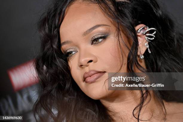 Rihanna attends Marvel Studios' "Black Panther 2: Wakanda Forever" Premiere at Dolby Theatre on October 26, 2022 in Hollywood, California.