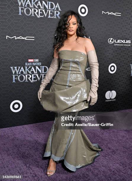 Rihanna attends Marvel Studios' "Black Panther 2: Wakanda Forever" Premiere at Dolby Theatre on October 26, 2022 in Hollywood, California.