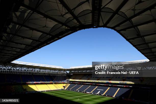General view inside the stadium ahead of the UEFA Europa League group B match between Fenerbahce and Stade Rennes at Ulker Sukru Saracoglu Stadium on...