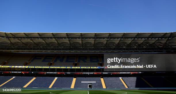 General view inside the stadium ahead of the UEFA Europa League group B match between Fenerbahce and Stade Rennes at Ulker Sukru Saracoglu Stadium on...