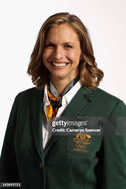 Australian swimmer Libby Trickett poses during a portrait session with members of the the Australian 2012 Olympic Games squad at Quay restaurant on...