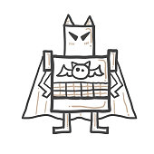 bat monster hero cartoon icon
