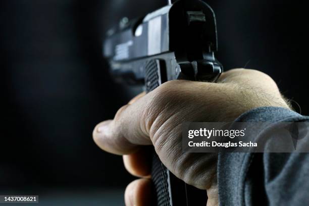 ready, aim, and fire - armed police stockfoto's en -beelden