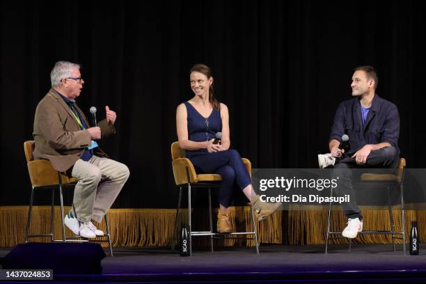 Chris Auer speaks onstage with producer Jessica Hargrave and director Ryan White about the film Good Night Oppy during the 25th SCAD Savannah Film...