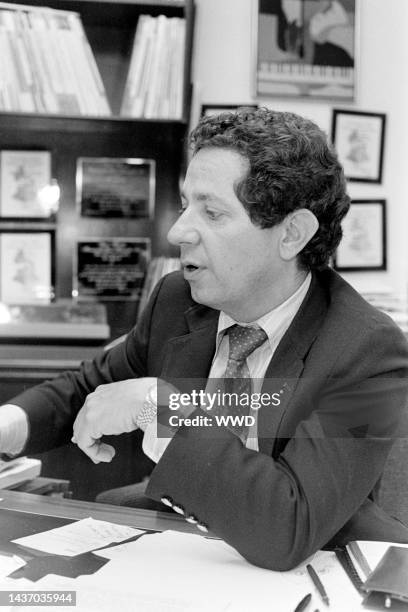 Record producer Thomas Z. Shepard, known for his work on the albums of Broadway shows, poses for a portrait in New York City on August 9, 1985.