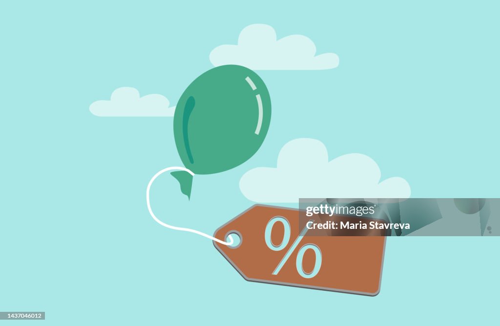 Store Price Tag Inflation Inflation Causing Price Rising Upballoon Tied With Product Price Tag ...