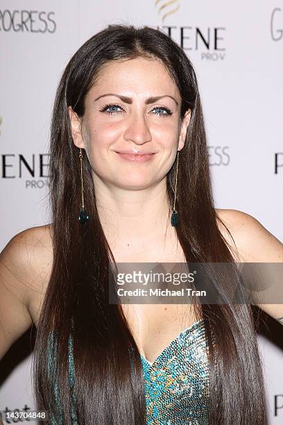 Celia Lora arrives at the Los Angeles special screening of "Girl In Progress" held at DGA Theater on May 2, 2012 in Los Angeles, California.