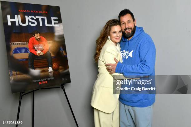 Drew Barrymore and Adam Sandler attend Netflix's Hustle New York City SAG Screening at DGA Theater on October 26, 2022 in New York City.