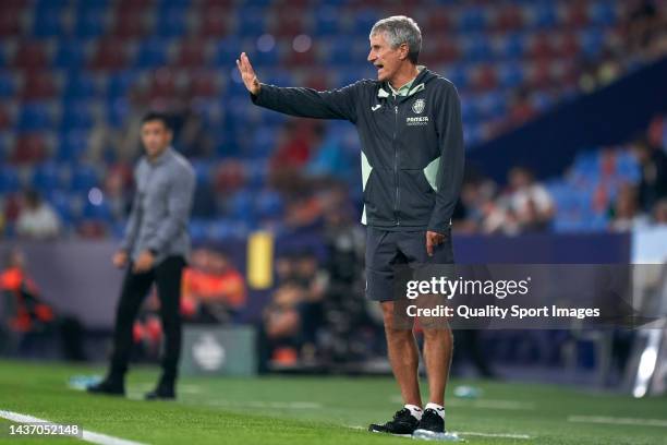 Quique Setien, Head Coach of Villarreal CF gives instructions during the UEFA Europa Conference League group C match between Villarreal CF and Hapoel...