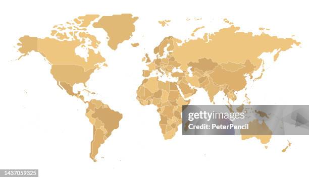 world map geometric abstract golden stylized. isolated on white background. vector stock illustration - american flag border stock illustrations