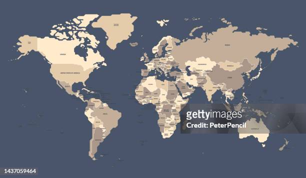 world map geometric abstract retro stylized. isolated on dark background. vector stock illustration - middle east stock illustrations