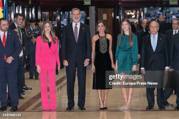 The Princess of Asturias, Leonor de Borbon; King Felipe VI; Queen Letizia; Infanta Doña Sofia, on her arrival at the 30th Princess of Asturias Awards...