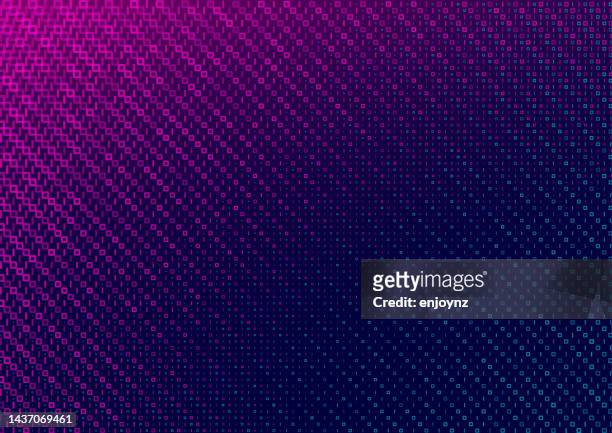 abstract pink and blue binary data background technology vector design - technology stock illustrations