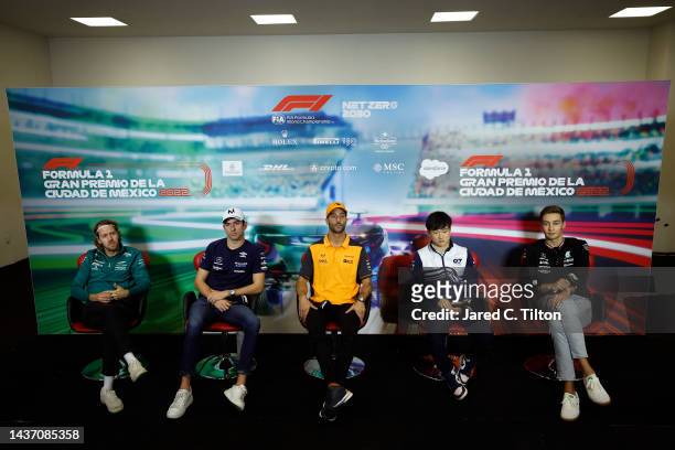 Sebastian Vettel of Germany and Aston Martin F1 Team, Nicholas Latifi of Canada and Williams, Daniel Ricciardo of Australia and McLaren, Yuki Tsunoda...