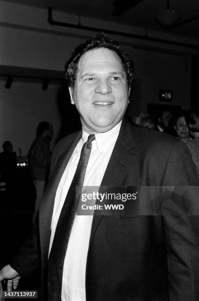 Harvey Weinstein attends an event at the Tribeca Bar and Grill in New York City on February 1, 1990.