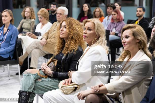 Sofia Cristo and Barbara Rey attend the presentation of Chelo Garcia-Cortes's book "Sin Etiquetas" at Circulo de Bellas Artes on October 27, 2022 in...
