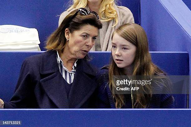 Princess Caroline of Hanover and her daughter Alexandra attend the World Figure Skating Championships on March 27, 2012 in Nice, southeastern France....