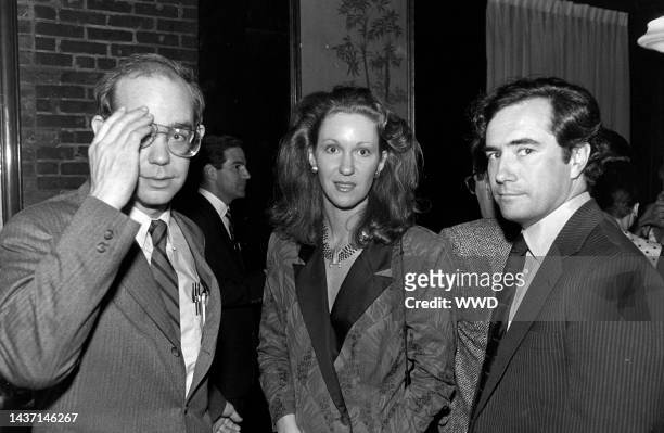 David Eisenhower, Anne Eisenhower, and Kip Forbes attend an event, celebrating the publication of David Eisenhower's "Eisenhower at War" and Julie...