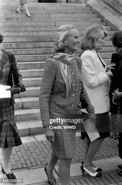 Patsy Preston and Adair Beutel attend an event in New York City's Central Park on May 6, 1987.