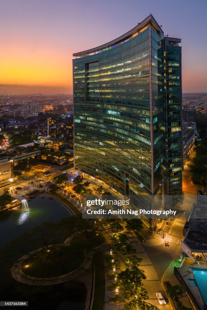 An aerial view of World Trade Center, Bangalore, India