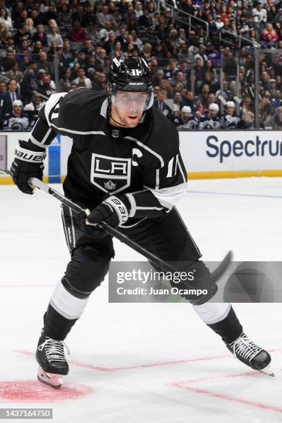 Anze Kopitar of the Los Angeles Kings skates on the ice during the third period against the Winnipeg Jets at Crypto.com Arena on October 27, 2022 in...