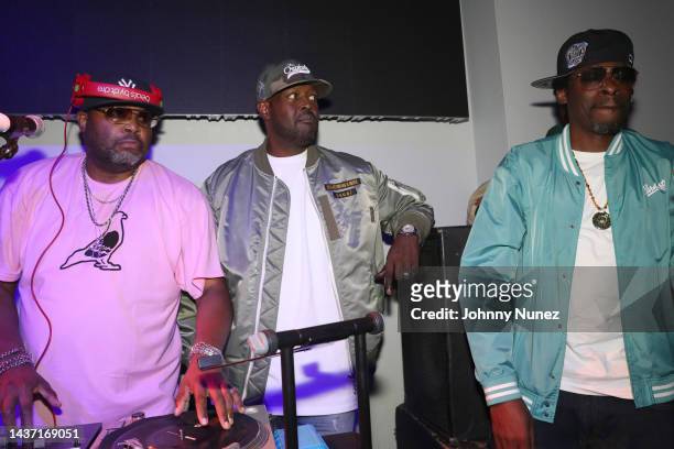 Technician The DJ, DJ Clark Kent and Pete Rock attend Rakim In Concert at S.O.B.'s on October 27, 2022 in New York City.